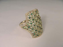 Load image into Gallery viewer, Stunning Art Deco 14K Yellow Gold Peridot Tsavorite Diamond Ring Band
