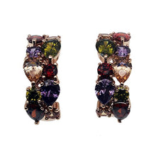 Load image into Gallery viewer, Vanessa Rose Gold Multi Gemstone Jewelry Sets for Women,Sparkling Garnet Amethyst Morganite Peridot Topaz (Not Clip On Earrings)
