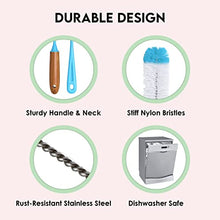 Load image into Gallery viewer, Turbo Microfiber Bottle Brush Cleaner Pack - Set of 5 Long, Cleaning Brushes for Baby Bottles, Water Bottles, Straws, Tumblers, Wine Decanters and Flask - Kitchen Supplies
