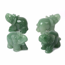 Load image into Gallery viewer, Justinstones Carved Natural Green Aventurine Gemstone Elephant Healing Guardian Statue Figurine Crafts 2 inch
