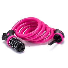 Load image into Gallery viewer, Bike Lock Bicycle Lock Chain ，5-Digit Combination Lock Core Steel Wire Bike Lock Security&amp;Portable Bicycle Locks,4 Feet x 1/2 inch (Pink)
