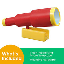 Load image into Gallery viewer, Jungle Gym Kingdom Playground Accessories - Red Pirate Ship Telescope for Kids - Plastic Accressory for Outdoor Playhouse, Playset, Backyard Swing Set - Replacement Parts for Treehouse
