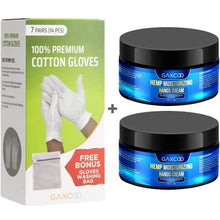 Load image into Gallery viewer, Regular Size Premium Cotton Gloves &amp; 2 Jars of Hemp Oil Cream 8oz

