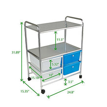 Load image into Gallery viewer, Mind Reader Rolling Utility Cart, 25 Inch, Silver 4 Drawer
