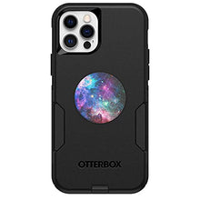 Load image into Gallery viewer, Bundle: OTTERBOX COMMUTER SERIES Case for iPhone 12 &amp; iPhone 12 Pro - (BLACK) + PopSockets PopGrip - (BLUE NEBULA)
