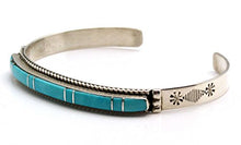 Load image into Gallery viewer, L7 Enterprises Turquoise &amp; Sterling Silver Bracelet Handcrafted by Livingston (Blue)
