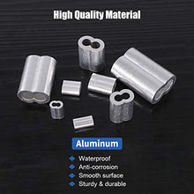 Load image into Gallery viewer, Glarks 315-Pieces 8 Sizes Aluminum Crimping Loop Sleeve Double Barrel Ferrule for Wire Rope and Cable Line End Assortment Kit - M1.2-M6
