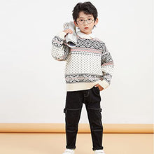Load image into Gallery viewer, Boys Girls Knit Sweater,Cute Long Sleeve Blouse top,Crewneck,Cable Knit Sweater Fall and Winter Clothe,Warm Kids Sweater Cashmere,Cotton Knit Sweater,3-10t Kid White

