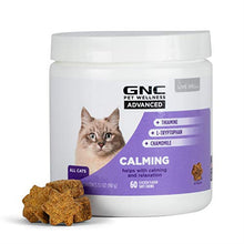 Load image into Gallery viewer, GNC Pets ADVANCED Calming Cat Chews Cats, 60 ct | Chicken Flavored Cat Soft Chews for Calming &amp; Relaxation | Thiamine, L-Tryptophan, &amp; Chamomile Cat Calming Supplements | Made in the USA
