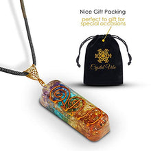 Load image into Gallery viewer, Crystal Vibe Orgone Seven Chakra Stones Handmade Healing Pendant Crystal Necklace with Adjustable Cord for EMF Protection, Stress, Anxiety, Meditation, Spiritual Gift Jewelry
