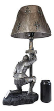 Load image into Gallery viewer, Ebros Gift The Accolade Medieval Kneeling Knight of Chivalry Suit of Armor Knighthood Ceremony Side Table Lamp Statue 22" Tall Renaissance Crusaders Decor Figurine Kings and Knights (2)
