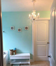 Load image into Gallery viewer, The Original Gypsy Color 4 Light Crystal White Hardwire Flush Mount Chandelier H17.5”xW15”, White Metal Frame with Clear Glass Stem and Clear Acrylic Crystals &amp; Beads That Sparkle Just Like Glass
