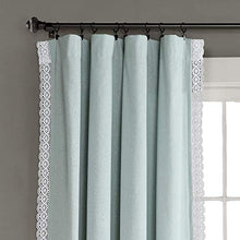 Load image into Gallery viewer, Lush Decor Blue Rosalie Window Curtains Farmhouse, Rustic Style Panel Set for Living, Dining Room, Bedroom (Pair), 108” x 54
