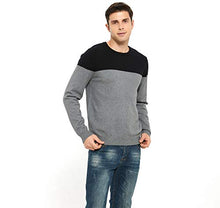 Load image into Gallery viewer, ZLUXURQ Men's Crewneck Long Sleeve Pullover Soft Color Blocke Striped Sweater Size M
