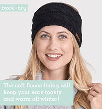 Load image into Gallery viewer, Womens Winter Ear Warmer Headband - Fleece Lined Cable Knit Ear Band Covers for Cold Weather - Soft &amp; Stretchy Head Wrap
