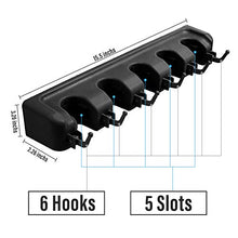 Load image into Gallery viewer, CINEYO 7 Pc's Airtight Food Storage Container &amp; Mop and Broom Holder Wall Mount (Black)
