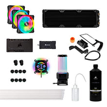 Load image into Gallery viewer, Corsair Hydro X Series XH305i Hardline Water Cooling Kit with/incl XC7 CPU Water Block, XR5 360mm Radiator, XD5 Pump Res and iCUE QL120 RGB Fans
