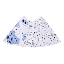 Load image into Gallery viewer, aden + anais Essentials Burpy Bib, 100% Cotton Muslin, Soft Absorbent 4 Layers, Multi-Use Burp Cloth and Bib, 22.5" X 11", Single, Little Big World
