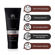 Load image into Gallery viewer, THE MAN COMPANY Charcoal Peel Off Face Mask, Blackhead remover mask (3.5 oz) - Charcoal Face Mask Peel Off for Blackheads - Acne Face Mask - Peel Off Charcoal Mask, Deep Cleansing Mask
