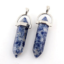 Load image into Gallery viewer, Mutilcolor 14pcs Bullet Shape Healing Pointed Chakra Pendants Quartz Crystal Stone Charm Randow Color for Necklace Making
