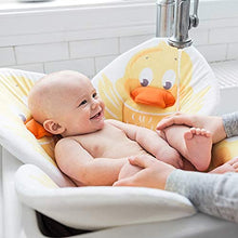 Load image into Gallery viewer, Blooming Bath Pond Pal - Baby Bath Seat - Crystal Minky Baby Bathtub, Fits Most Sinks - Newborn &amp; Baby Essentials - Baby Gifts - 34" - Duckling
