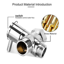 Load image into Gallery viewer, SOMDARHK T Adapter,T Adapter with Shut-off Valve,3-way Tee Connector,T Adapter for Bidet,T Valve Adapter,Metal Brass T Valve Diverter,Chrome Finish
