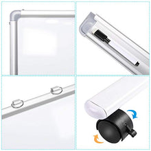 Load image into Gallery viewer, Magnetic Mobile Whiteboard - 36x24" Adjustable Height and 360° Reversible Double-Sided Dry Erase Board Aluminum Frame - White Board with Stand, 4 Markers &amp; Magnets
