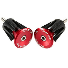 Load image into Gallery viewer, Wake Bar End Plugs Handlebar End Caps Bike Handlebar Plugs for Most Bicycle, Mountain Bike, Road Bike, MTB, BMX (2 Counts, Rubber Sponge Aluminum, Red)
