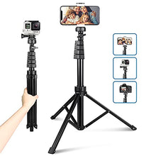 Load image into Gallery viewer, 62" Phone Tripod Accessory Kits, Aureday Camera &amp; Cell Phone Tripod Stand with Wireless Remote and Universal Tripod Head Mount, Perfect for Selfies/Video Recording/Vlogging/Live Streaming
