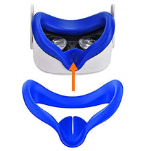 Load image into Gallery viewer, Silicone Controller Grip Cover for Oculus Quest 2 with Face Cover Combo, VR Headset Accessories Sweatproof Anti Collision (Blue)
