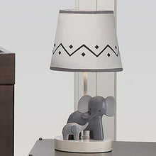 Load image into Gallery viewer, Lambs &amp; Ivy Me &amp; Mama White/Gray Elephant Nursery Lamp with Shade &amp; Bulb
