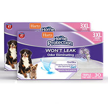 Load image into Gallery viewer, Hartz Home Protection Odor Eliminating Scented Dog Pads, Super Absorbent &amp; Won’t Leak, Lavender Scent, 3XL Size Pads, 60 Count
