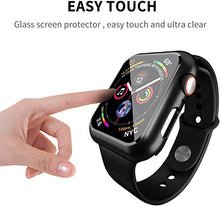 Load image into Gallery viewer, Smiling Case Compatible with Apple Watch Series 6/SE/Series 5/Series 4 44mm with Built in Tempered Glass Screen Protector,Overall Protective Hard PC Case Ultra-Thin Cover- Black
