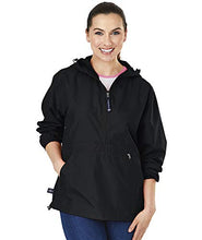 Load image into Gallery viewer, The "Newport Collection" Pack-N-Go Pullover Jacket from Charles River Apparel black large
