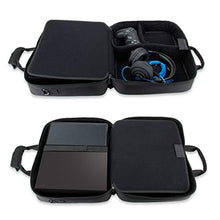 Load image into Gallery viewer, USA GEAR Console Carrying Case - Xbox Travel Bag Compatible with Xbox One and Xbox 360 with Water Resistant Exterior and Accessory Storage for Xbox Controllers, Cables, Gaming Headsets - Black
