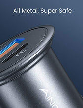 Load image into Gallery viewer, USB C Car Charger Super Mini AINOPE All Metal 36W Fast USB Car Charger PD&amp;QC 3.0 Dual Port Car Adapter Compatible with iPhone 12/12 Pro/Max/Mini/iPhone 11/Pro/Max/XR/XS/Max/8, Galaxy S21/20/10-Silver
