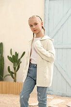 Load image into Gallery viewer, PiePieBuy Girls Kids Hooded Open Front Cardigan Long Sleeve Cable Knit Sweater Autumn Winter Hoodie Coat White
