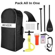 Load image into Gallery viewer, ANCHEER iSUP Inflatable Stand Up Paddle Board 10', Non-Slip Deck, Military Grade PVC iSUP Boards Complete Kit Package Plus Adjustable Paddle, Coil Leash, Hand Pump Perfect for Yoga (Yellow)
