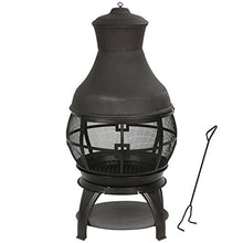 Load image into Gallery viewer, BALI OUTDOORS Outdoor Fireplace Wooden Fire Pit, Chimenea, Black
