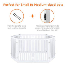 Load image into Gallery viewer, Best Choice Products 31.5in 4-Panel Freestanding Wooden Pet Gate w/Walk Through Door, Adjustable Pen - White
