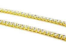 Load image into Gallery viewer, HH Bling Empire Unisex Iced Out Hip Hop Silver Gold Artificial Diamond cz Tennis Chain 16 18 20 22 24 30 Inches (1 Row - Gold, 18)
