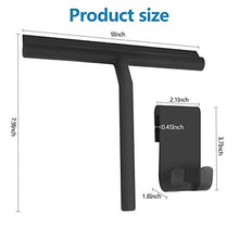 Load image into Gallery viewer, Shower Squeegee for Shower Glass Door, Shower Wall, 9" Silicone Rubber Blade Bathroom Squeegee, Tile Wall Window Mirror Car Windshield Squeegee with Hanging Hook, Black

