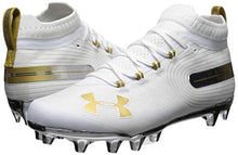 Load image into Gallery viewer, Under Armour Men's Spotlight MC Lacrosse Shoe, White (101)/Metallic Gold, 15 M US
