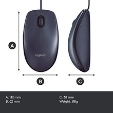 Load image into Gallery viewer, Logitech B100 Corded Mouse – Wired USB Mouse for Computers and laptops, for Right or Left Hand Use, Black
