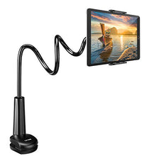 Load image into Gallery viewer, Gooseneck Tablet Holder Stand for Bed: Tryone Adjustable Flexible Arm Tablets Mount Clamp on Table Compatible with iPad Air Mini | Galaxy Tabs | Kindle Fire | Switch or Other 4.7 -10.5" Devices
