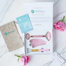Load image into Gallery viewer, Original Jade Roller &amp; Gua Sha Facial Tools, Jade Roller for Face - Face Roller, Natural Rose Quartz Roller - Face Massager, Facial Roller for Skin Care, Body, Eyes, Neck - Tones, Firms, Depuff
