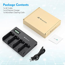 Load image into Gallery viewer, Powerextra 4 Pack Replacement Sony NP-F970 Battery &amp; 4-Channel Battery LCD Charger Compatible with Sony DCR-VX2100, DSR-PD150, DSR-PD170, FDR-AX1, HDR-AX2000, HDR-FX1, HDR-FX7, HDR-FX1000, HVL-LBPB
