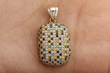 Load image into Gallery viewer, Stunning Turkish Handmade Jewelry Round Cut Sapphire Emerald Turquoise Pink Ruby Amethyst Black Onyx Topaz Zircon Stone 925 Sterling Silver Pendant
