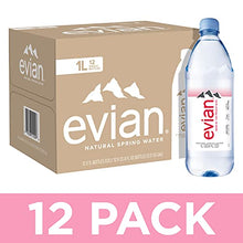 Load image into Gallery viewer, evian Natural Spring Water, Naturally Filtered Spring Water in Large Bottles, 33.81 Fl Oz (Pack of 12)
