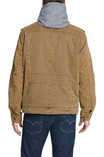 Load image into Gallery viewer, Levi's Men's Washed Cotton Hooded Military Jacket, Brown, Large
